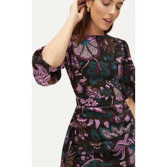 💜 RHODE 🩵 Pia Mini Dress in Glowing Garden Print Sz L - Picture 3 of 5